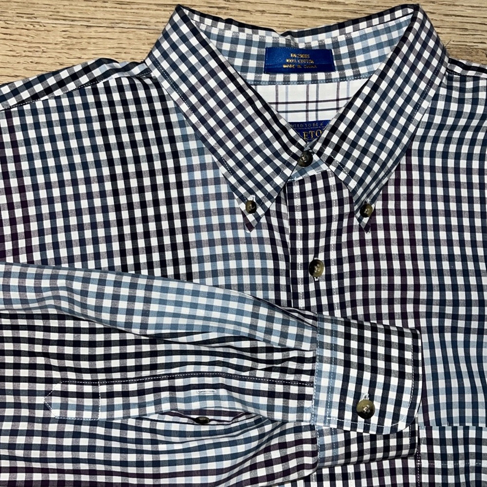 Pendleton Checkered Long Sleeve Button Down Mens Dress Shirt XL